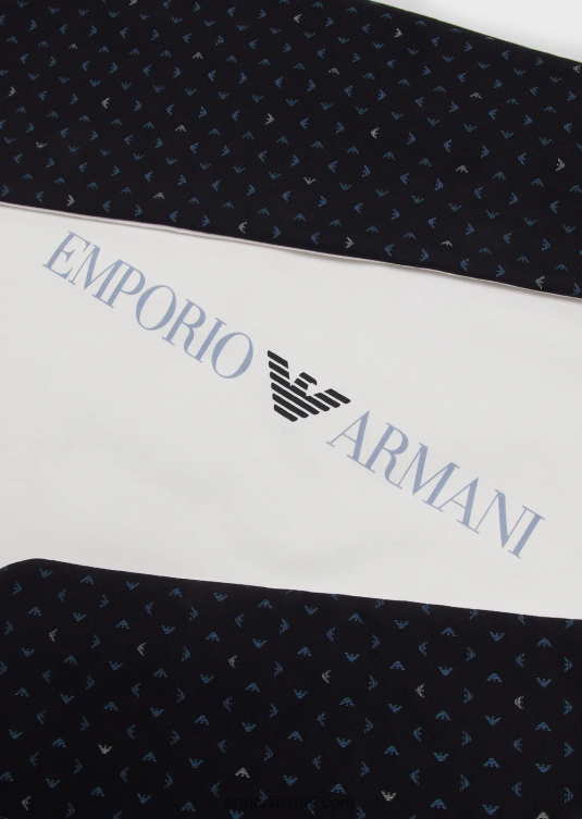 שמיכה דו-פרצופית עם לוגו op-art ונשרים יֶלֶד 2RJ2F2721Armani